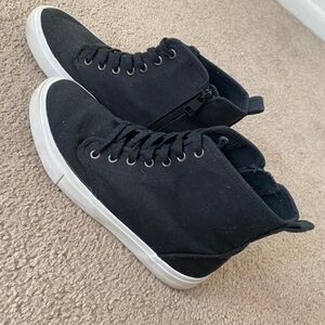 Black Canvas High-Top Sneaker (WW